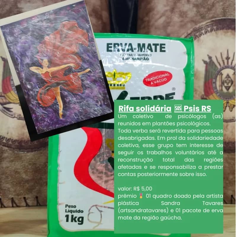 Imagem da campanha Rifa solidária SOS RS