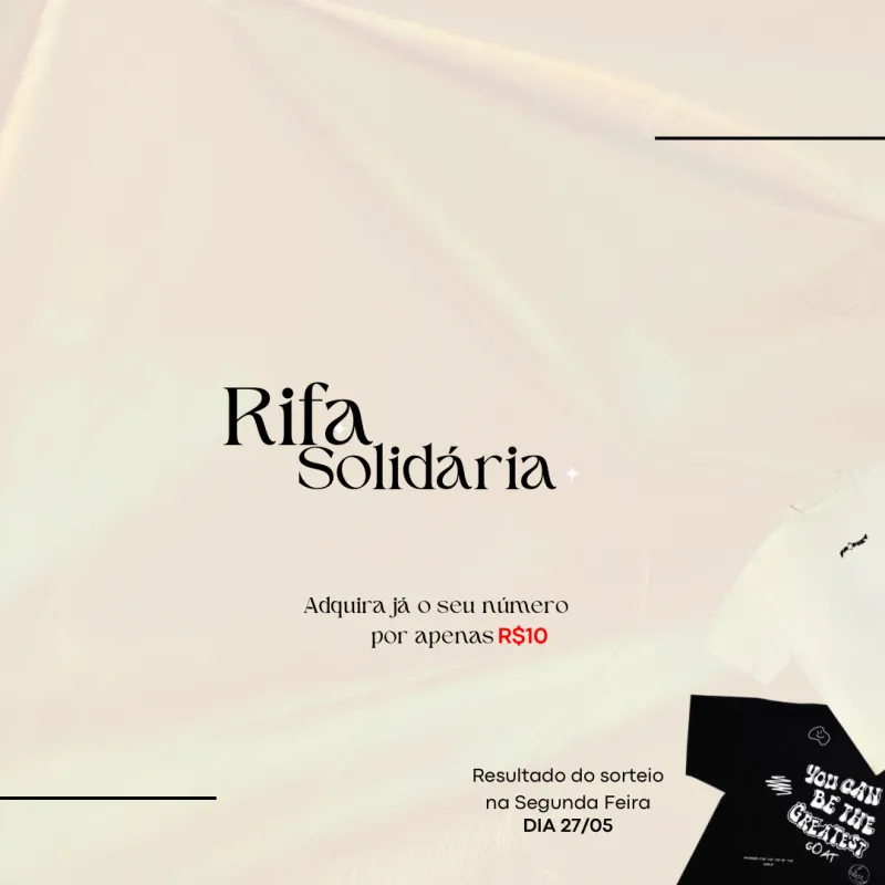 Imagem da campanha Rifa Solidária - em prol do RS