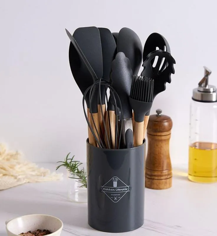 Imagem da campanha Kit Utensílios de silicone 12 peças - PRETO