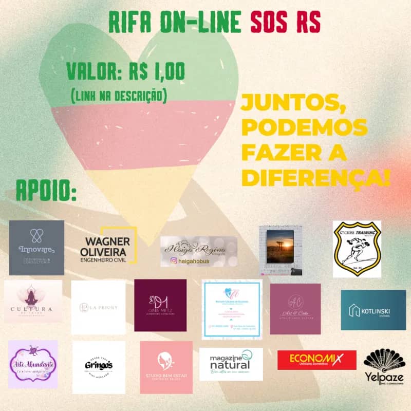 Imagem da campanha RIFA SOS RS