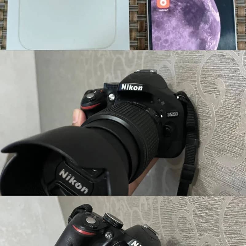 Imagem da campanha iPhone 13 seminovo, câmera Nikon d5200 e câmera Nikon d3200