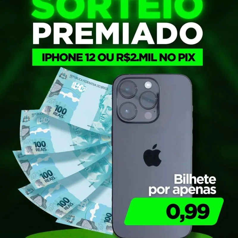 Imagem da campanha 2 Mil no Pix ou 1 iPhone 12