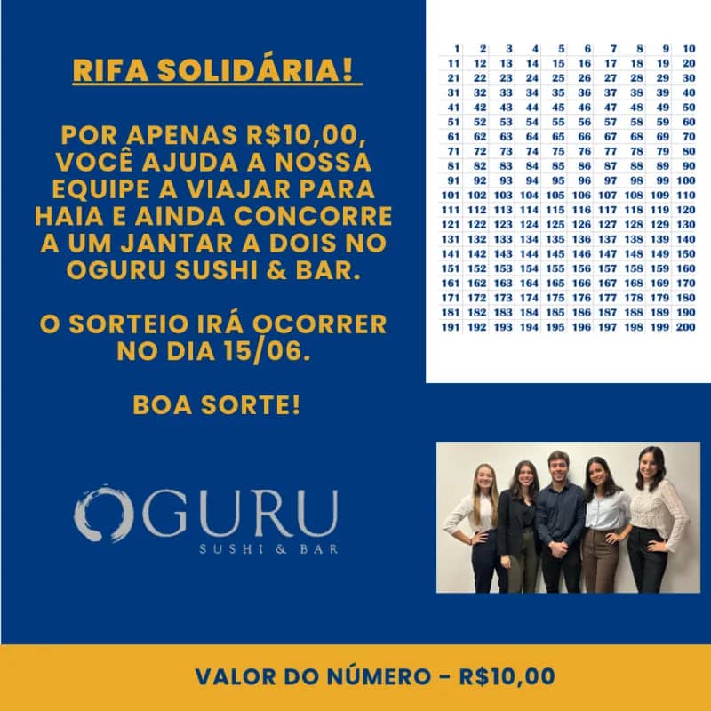 Imagem da campanha RIFA JANTAR A DOIS RODÍZIO OGURU SUSHI BAR