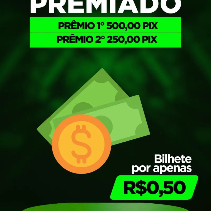 Imagem da campanha Prêmio 1° 500 Prêmio 2° 250,00