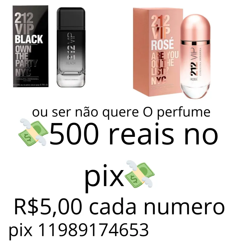 Imagem da campanha 1 perfume ou 500 reais no pix