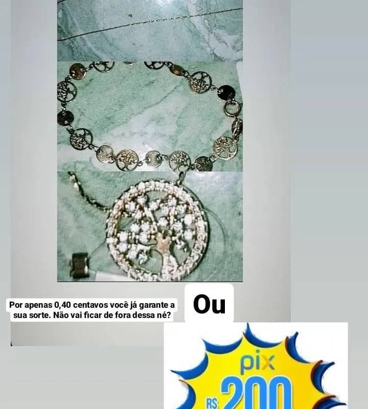 Imagem da campanha Rifa corrente e pulseira árvore da vida ou Pix de 200,00 reais