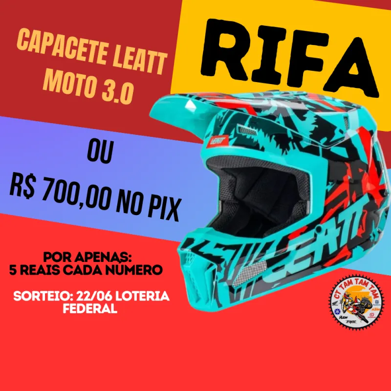 Imagem da campanha RIFA CAPACETE LEATT