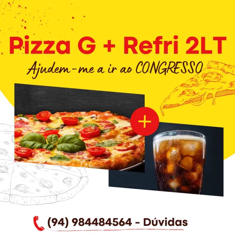 Imagem da campanha Sorteio de 1 Pizza G + 1 Refrigerante