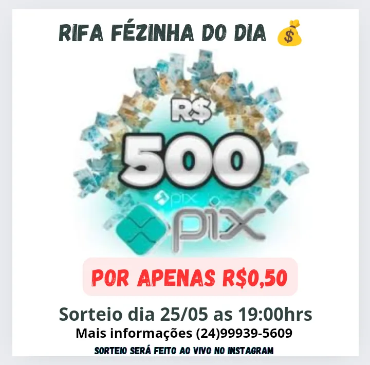 Imagem da campanha Fézinha do dia valendo 500tão 💰💰