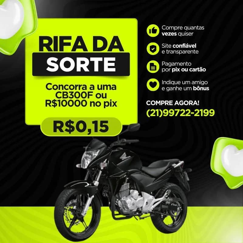 Imagem da campanha Concorra a uma CB300F ou R$10000 no pix