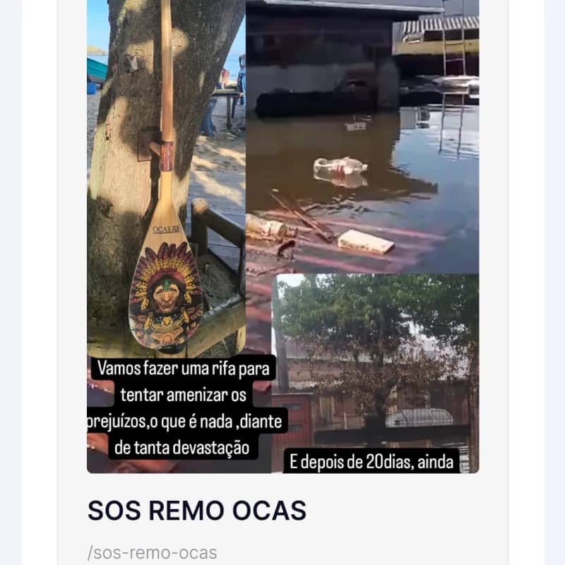 Imagem da campanha SOS REMO OCAS