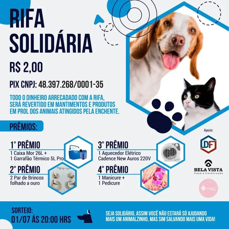Imagem da campanha Rifa Solidária