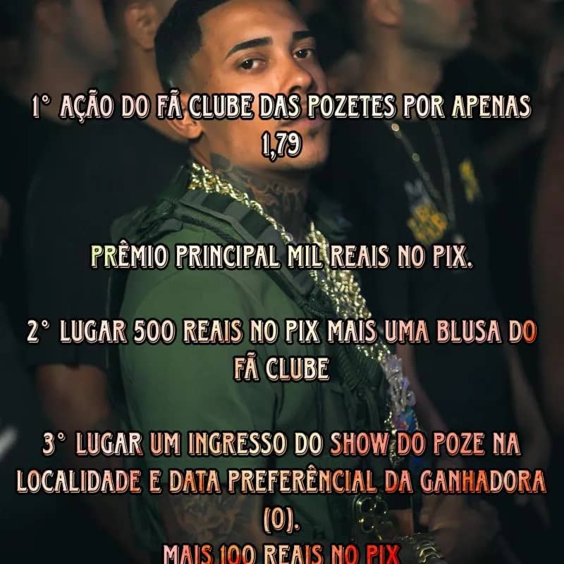 Imagem da campanha RIFA DAS POZETES PRÊMIO PRINCIPAL MIL REAIS