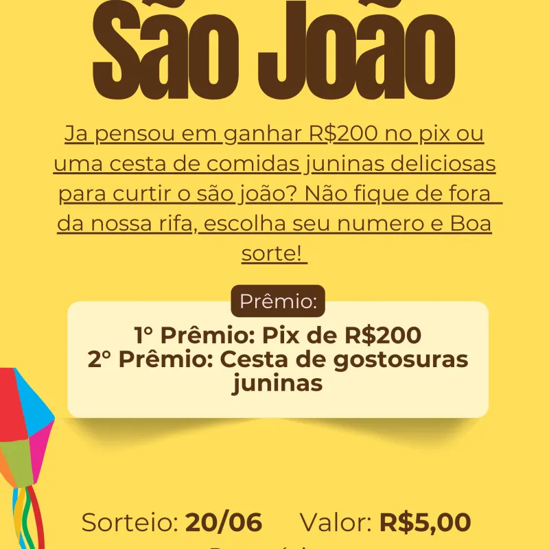 Imagem da campanha Rifa de São João