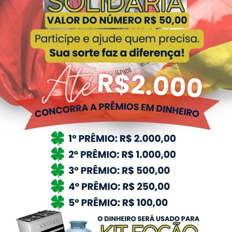 Imagem da campanha RIFA SOLIDÁRIAS  - ENCHENTES PORTO ALEGRE