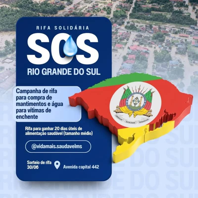 Imagem da campanha Rifa beneficente Prêmio 20 dias úteis de alimentação saudável, tamanho médio.