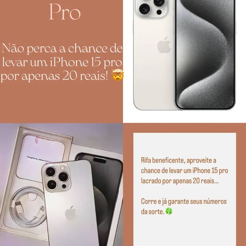 Imagem da campanha Sorteio de 1 IPhone 15 Pro