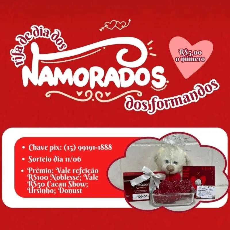 Imagem da campanha Rifa de Dia dos Namorados dos formandos