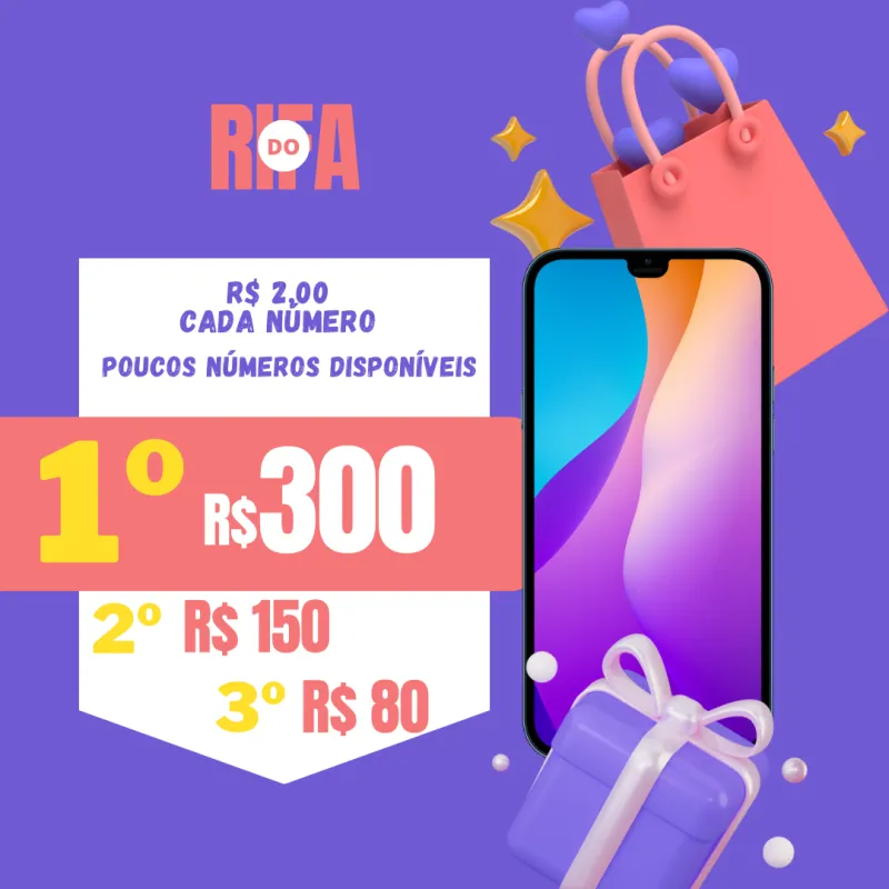 Imagem da campanha RIFA - R$ 530 em prêmios