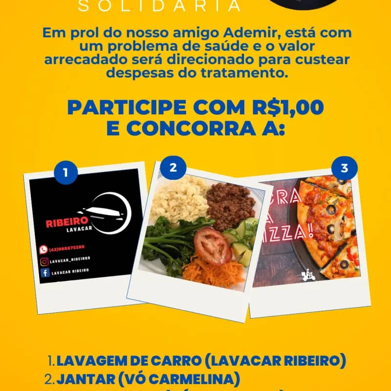 Imagem da campanha Rifa solidária