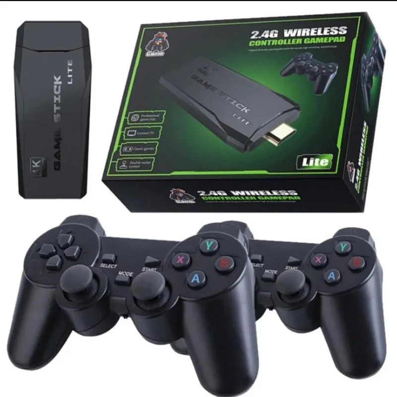 Imagem da campanha ￼Video Game Retro Console Stick 2.0 Li 4k  10.000 Jogos Anatel Emulador Super Nintendo Arcade Full Cor Preto