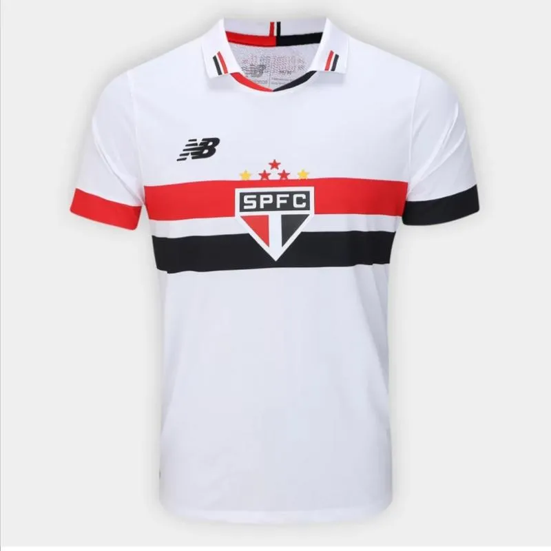 Imagem da campanha Camisa São Paulo I 24/25 s/n° Jogador New Balance Masculina - Branco+Vermelho