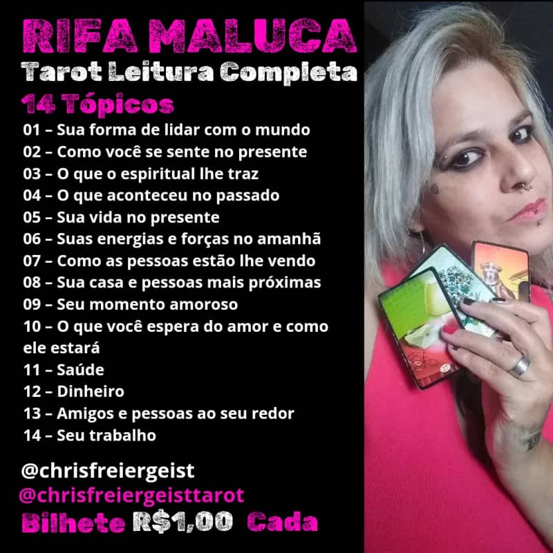 Imagem da campanha Rifa Maluca - Tarot Leitura Completa 14 Tópicos