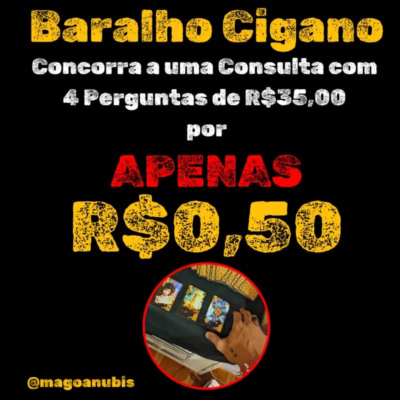 Imagem da campanha Baralho Cigano - Concorra uma Consulta de R$35 por Apenas R$0,50.