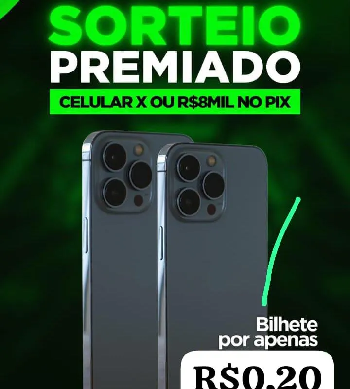Imagem da campanha IPhone 15 pro Max ou um valor de 8.000 no pix