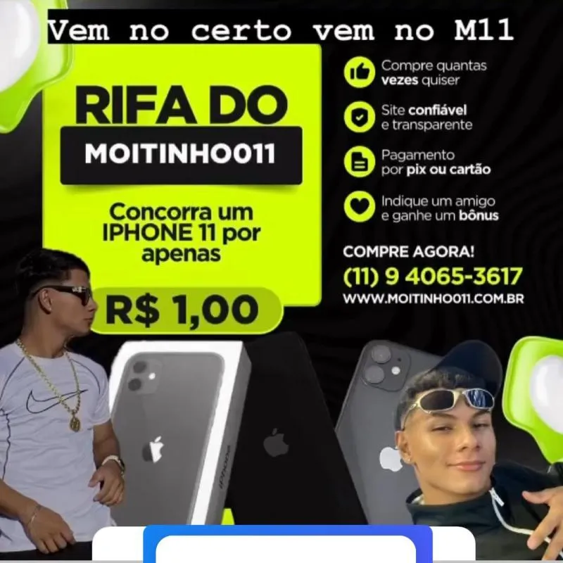 Imagem da campanha Iphone 11 por 1 real