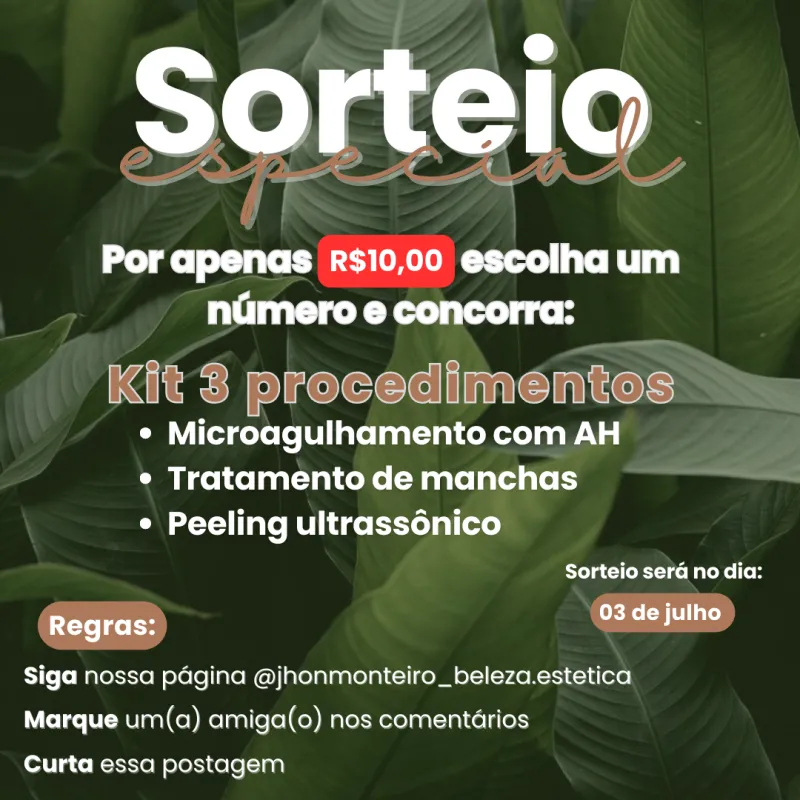 Imagem da campanha SORTEIO KIT 3 PROCEDIMENTOS