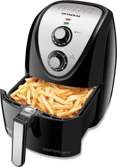 Imagem da campanha Fritadeira Sem Óleo Air Fryer 5L, Mondial, Preto/Inox Ou R$: 500,00 no pix