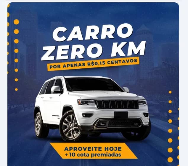 Imagem da campanha CARRO ZERO KM OU 60K NA CONTA