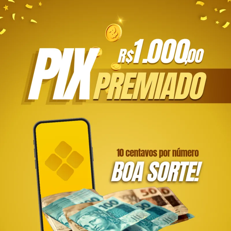 Imagem da campanha 1° SORTEIO VALENDO 1.000 REAIS NO PIX