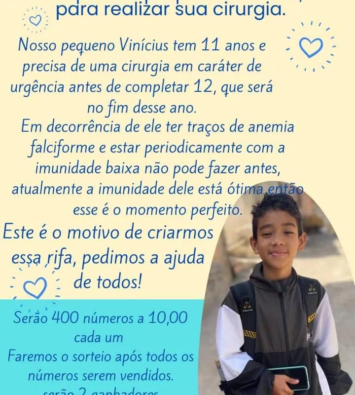 Imagem da campanha Rifa solidária