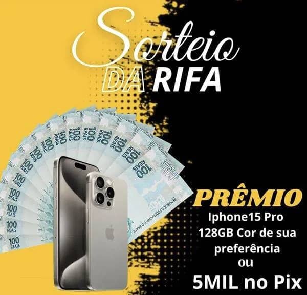 Imagem da campanha IPHONE 15 PRO OU  5K NO PIX