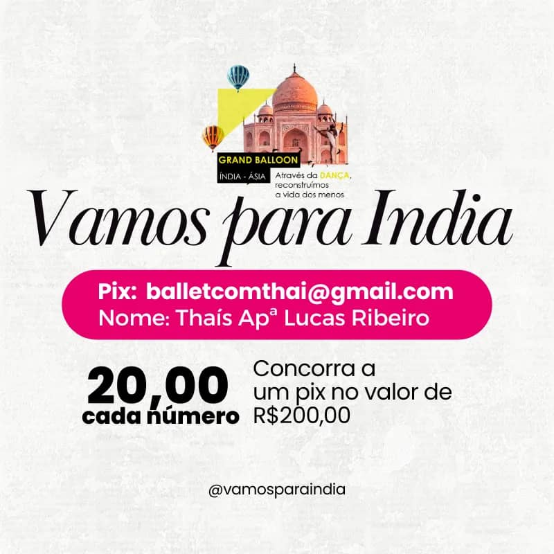 Imagem da campanha Vamos para a índia