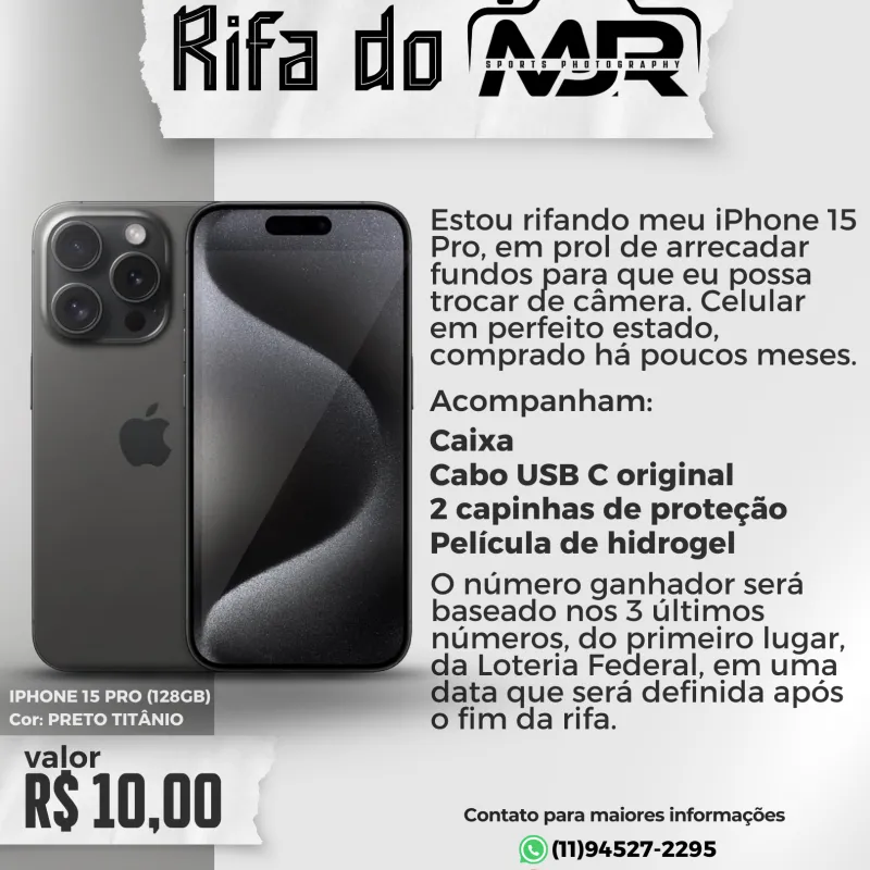 Imagem da campanha Rifa Iphone 15 pro