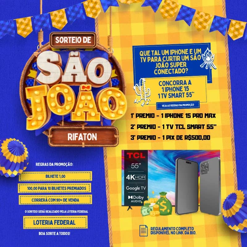 Imagem da campanha Sorteio de São João