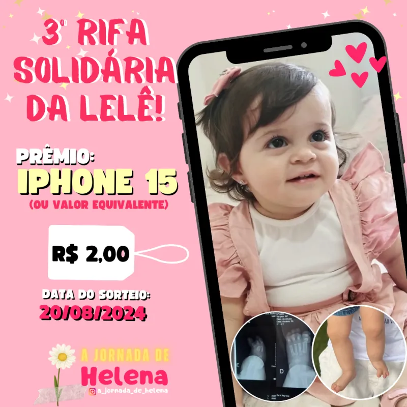 Imagem da campanha 3º Rifa Solidária da Lelê