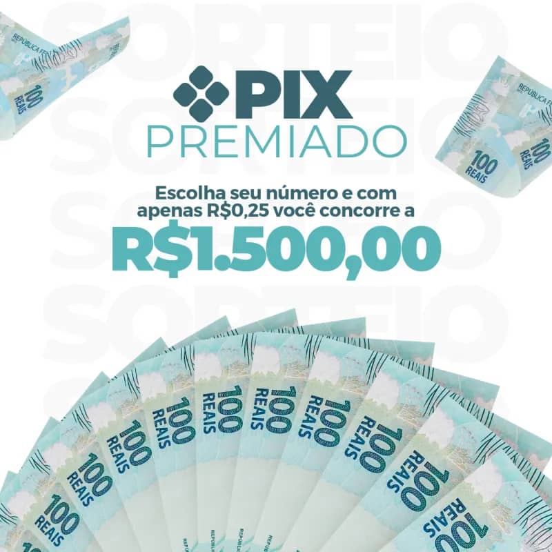 Imagem da campanha Pix premiado - R$ 1.500,00