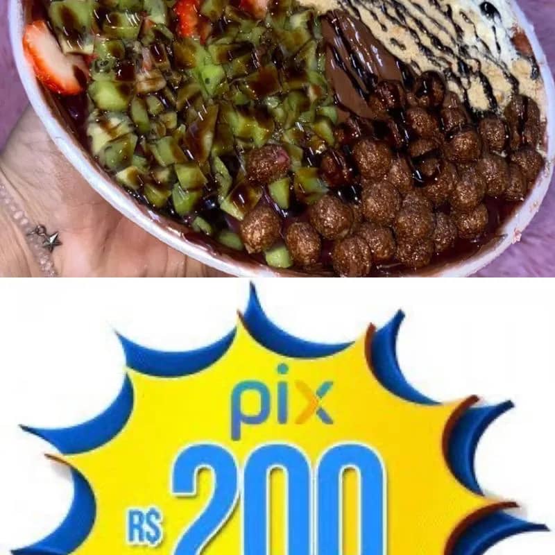 Imagem da campanha Rifa para o chá de panela valendo 200R$ no pix e uma marmita de açaí de 1kg