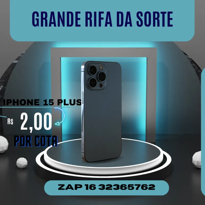 Imagem da campanha iPhone 15 plus ou 7500 pix