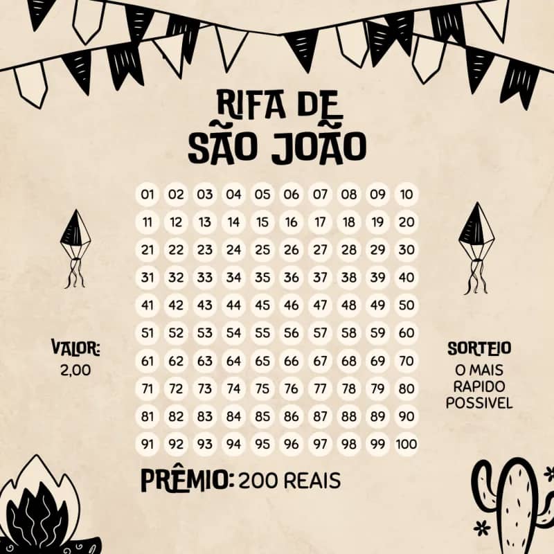 Imagem da campanha RIFA SÃO JOÃO
