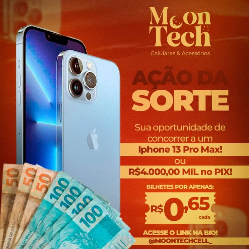 Imagem da campanha IPHONE 13 PRO MAX OU R$4.000 MIL NO PIX! CHANCE ÚNICA!