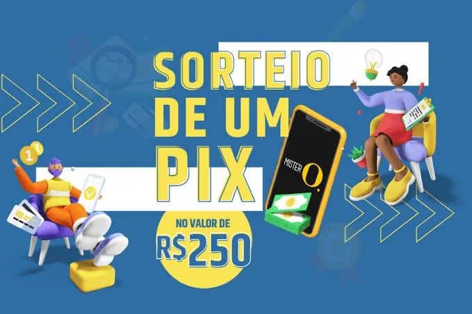 Imagem da campanha Concorra a um Pix de 250 reais, e também contém mais 3 bilhetes premiados de 20 reais