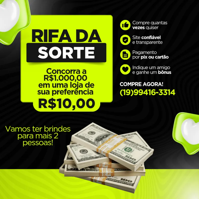 Imagem da campanha Rifa da sorte