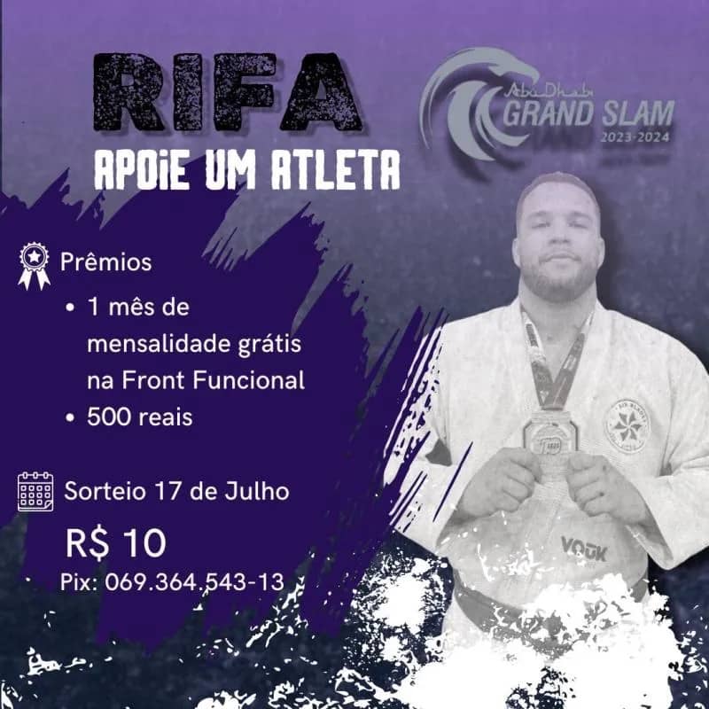 Imagem da campanha Custear a participação do AJP Grand Slam no Rio de Janeiro.