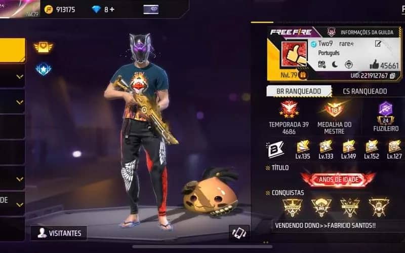 Imagem da campanha 1 conta de Free Fire super gemada + 10k de diamantes na conta