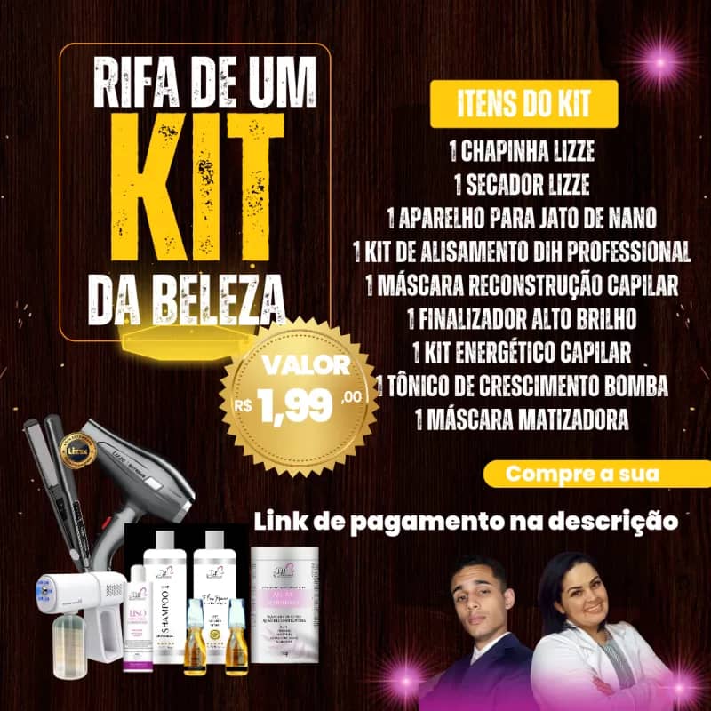 Imagem da campanha Rifa de 1 kit da Beleza ou 3.000 no pix